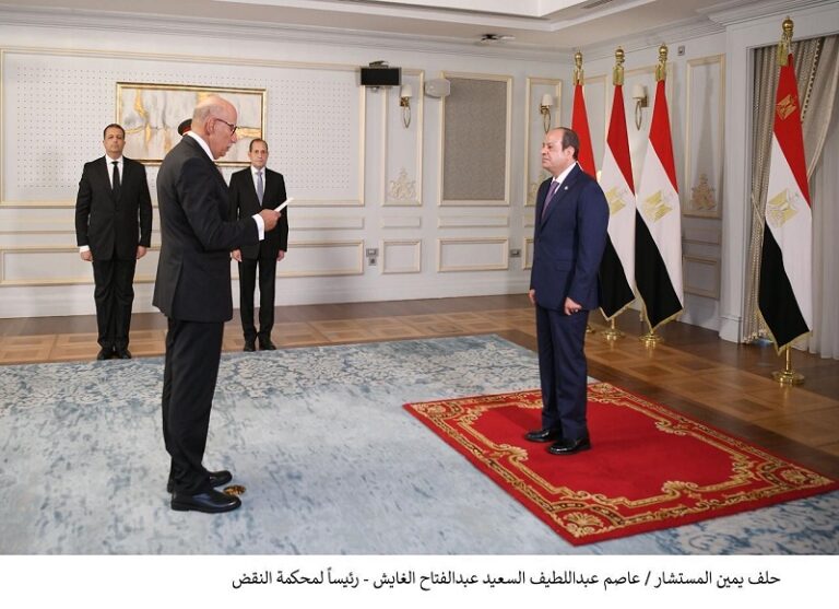 المستشار عاصم عبد اللطيف يؤدي اليمن القانونية رئيسا لمحكمة النقض