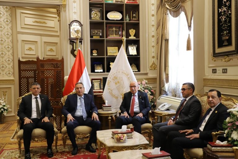 رئيس مجلس القضاء الأعلى يستقبل رئيس مجلس الإدارة والرئيس التنفيذي للبنك الأهلي المصري
