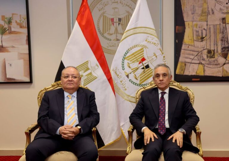 وزير العدل يستقبل رئيس مجلس الدولة لتهنئته بتولى مهام منصبه